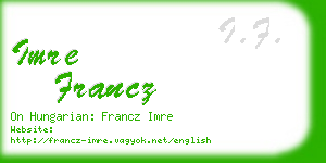 imre francz business card